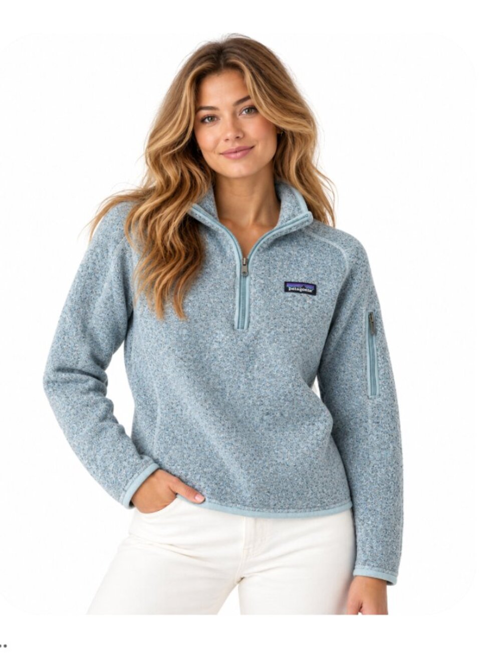 Patagonia Better Sweater 1/4 Zip Fleece Pullover - Heathered teal Large 76-B